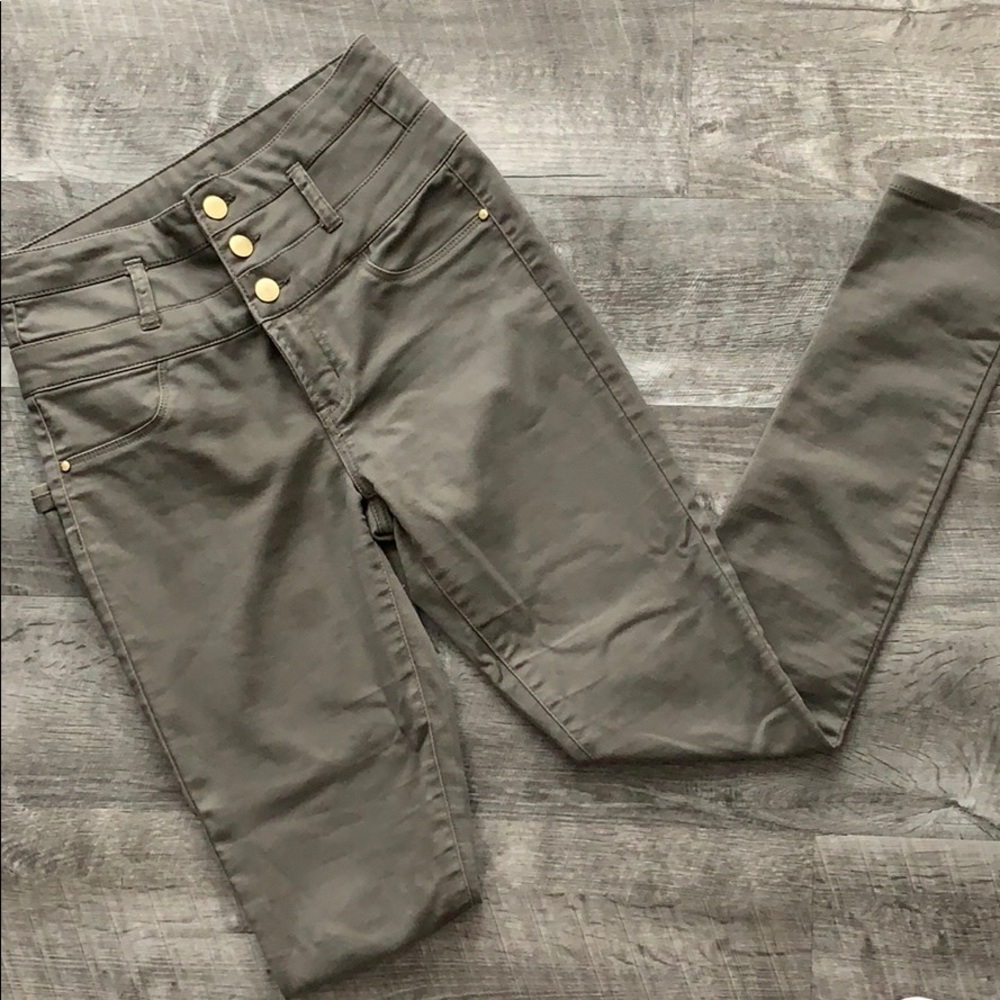 Olive Green High Wasted Jeans